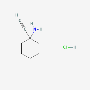 molecular formula C9H16ClN B13565911 1-Ethynyl-4-methylcyclohexan-1-amine hydrochloride 