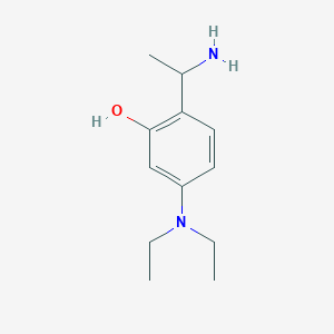 molecular formula C12H20N2O B13565918 2-(1-Aminoethyl)-5-(diethylamino)phenol 