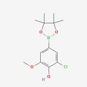 molecular formula C13H18BClO4 B1356594 2-氯-6-甲氧基-4-(4,4,5,5-四甲基-1,3,2-二氧杂硼环-2-基)苯酚 CAS No. 1003298-84-7
