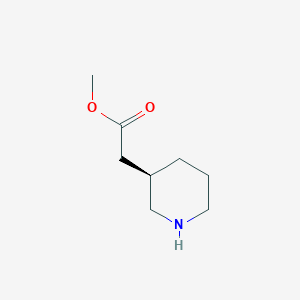 molecular formula C8H15NO2 B13565963 (3R)-Methyl ester3-piperidineacetic acid 