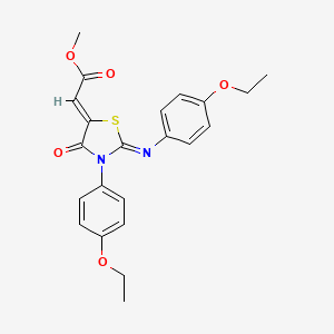 methyl (2Z)-{(2Z)-3-(4-ethoxyphenyl)-2-[(4-ethoxyphenyl)imino]-4-oxo-1,3-thiazolidin-5-ylidene}ethanoate