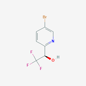 molecular formula C7H5BrF3NO B13566059 5-Bromo-alpha-(trifluoromethyl)pyridine-2-methanol 