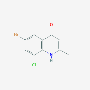 molecular formula C10H7BrClNO B13566095 6-Bromo-8-chloro-2-methyl-1,4-dihydroquinolin-4-one 