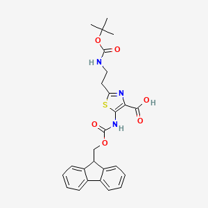 2-(2-{[(tert-butoxy)carbonyl]amino}ethyl)-5-({[(9H-fluoren-9-yl)methoxy]carbonyl}amino)-1,3-thiazole-4-carboxylicacid