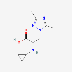 molecular formula C10H16N4O2 B13566149 2-(Cyclopropylamino)-3-(3,5-dimethyl-1h-1,2,4-triazol-1-yl)propanoic acid 