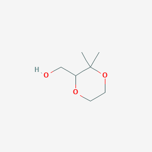 molecular formula C7H14O3 B13566163 (3,3-Dimethyl-1,4-dioxan-2-yl)methanol 