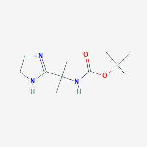 molecular formula C11H21N3O2 B13566193 tert-butylN-[2-(4,5-dihydro-1H-imidazol-2-yl)propan-2-yl]carbamate 