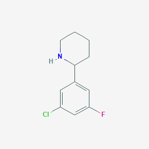 molecular formula C11H13ClFN B13566260 2-(3-Chloro-5-fluorophenyl)piperidine 