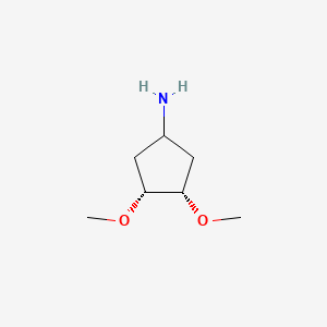 molecular formula C7H15NO2 B13566263 (3R,4S)-3,4-Dimethoxycyclopentan-1-amine 