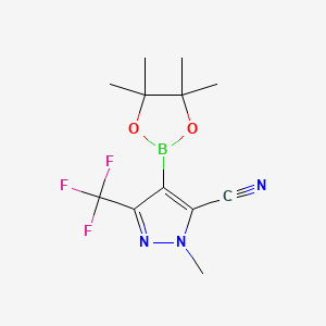 1-methyl-4-(tetramethyl-1,3,2-dioxaborolan-2-yl)-3-(trifluoromethyl)-1H-pyrazole-5-carbonitrile