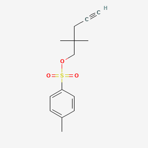 molecular formula C14H18O3S B13566284 2,2-Dimethylpent-4-yn-1-yl 4-methylbenzene-1-sulfonate 