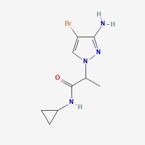 molecular formula C9H13BrN4O B13566289 2-(3-Amino-4-bromo-1h-pyrazol-1-yl)-N-cyclopropylpropanamide 