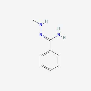 molecular formula C8H11N3 B13566331 N'-(methylamino)benzenecarboximidamide 