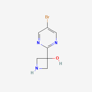 molecular formula C7H8BrN3O B13566335 3-(5-Bromo-2-pyrimidinyl)-3-azetidinol 