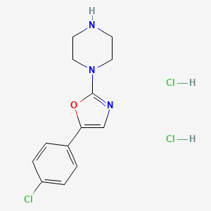 molecular formula C13H16Cl3N3O B13566368 1-[5-(4-Chlorophenyl)-1,3-oxazol-2-yl]piperazinedihydrochloride 