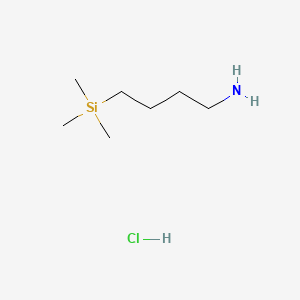 molecular formula C7H20ClNSi B13566384 (4-Aminobutyl)trimethylsilanehydrochloride 