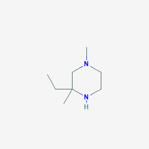 molecular formula C8H18N2 B13566400 3-Ethyl-1,3-dimethylpiperazine 