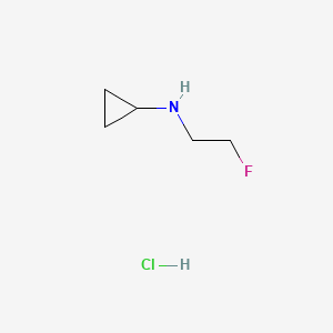 molecular formula C5H11ClFN B13566421 N-(2-fluoroethyl)cyclopropanaminehydrochloride 