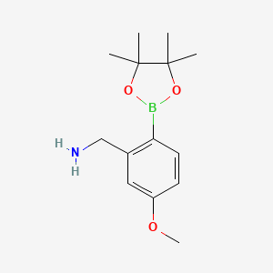 [5-Methoxy-2-(tetramethyl-1,3,2-dioxaborolan-2-yl)phenyl]methanamine