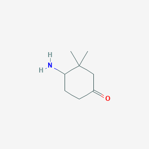 molecular formula C8H15NO B13566511 4-Amino-3,3-dimethylcyclohexan-1-one 