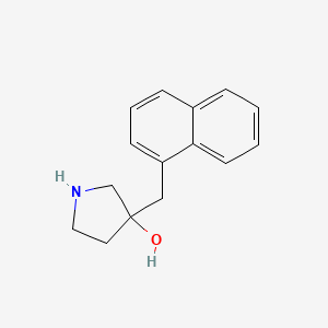 molecular formula C15H17NO B13566560 3-(Naphthalen-1-ylmethyl)pyrrolidin-3-ol 