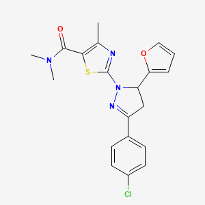 2-[3-(4-chlorophenyl)-5-(furan-2-yl)-4,5-dihydro-1H-pyrazol-1-yl]-N,N,4-trimethyl-1,3-thiazole-5-carboxamide