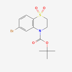 tert-butyl6-bromo-1,1-dioxo-3,4-dihydro-2H-1lambda6,4-benzothiazine-4-carboxylate