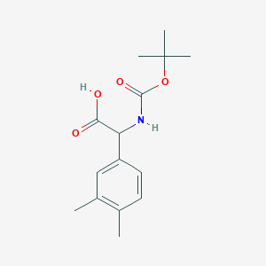 molecular formula C15H21NO4 B13566609 2-((tert-Butoxycarbonyl)amino)-2-(3,4-dimethylphenyl)acetic acid 