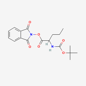 molecular formula C18H22N2O6 B13566631 1,3-dioxo-2,3-dihydro-1H-isoindol-2-yl2-{[(tert-butoxy)carbonyl]amino}pentanoate 