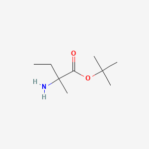 molecular formula C9H19NO2 B13566646 Tert-butyl 2-amino-2-methylbutanoate 