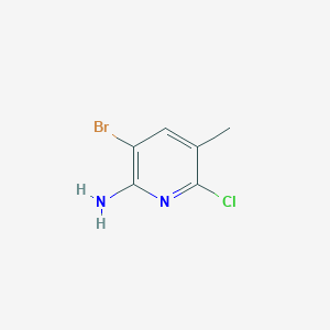 molecular formula C6H6BrClN2 B13566681 3-Bromo-6-chloro-5-methylpyridin-2-amine CAS No. 1823967-44-7