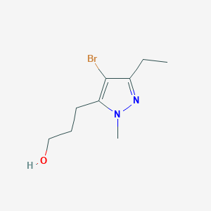 molecular formula C9H15BrN2O B13566728 3-(4-Bromo-3-ethyl-1-methyl-1h-pyrazol-5-yl)propan-1-ol 