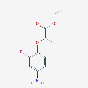 molecular formula C11H14FNO3 B13566768 Ethyl 2-(4-amino-2-fluorophenoxy)propanoate 