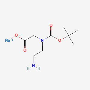 molecular formula C9H17N2NaO4 B13566770 Sodium 2-[(2-aminoethyl)[(tert-butoxy)carbonyl]amino]acetate 