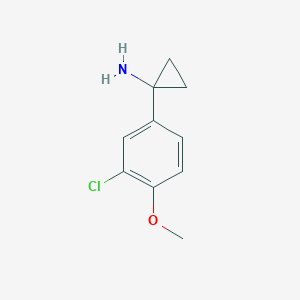 molecular formula C10H12ClNO B13566803 1-(3-Chloro-4-methoxyphenyl)cyclopropan-1-amine 