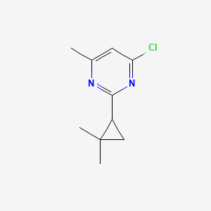 molecular formula C10H13ClN2 B13566809 4-Chloro-2-(2,2-dimethylcyclopropyl)-6-methylpyrimidine 