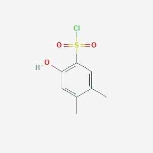 molecular formula C8H9ClO3S B13566842 2-Hydroxy-4,5-dimethylbenzene-1-sulfonyl chloride 