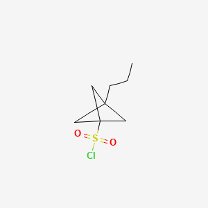 molecular formula C8H13ClO2S B13566852 3-Propylbicyclo[1.1.1]pentane-1-sulfonyl chloride 