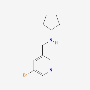 molecular formula C11H15BrN2 B1356688 N-((5-bromopyridin-3-yl)methyl)cyclopentanamine CAS No. 1183060-02-7