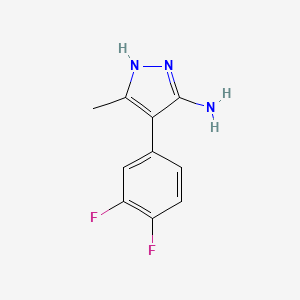 molecular formula C10H9F2N3 B13566906 4-(3,4-difluorophenyl)-3-methyl-1H-pyrazol-5-amine 