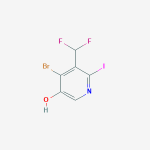 molecular formula C6H3BrF2INO B13566925 4-Bromo-5-(difluoromethyl)-6-iodopyridin-3-ol 