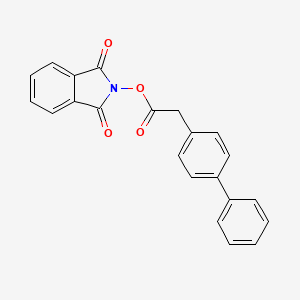 molecular formula C22H15NO4 B13566975 1,3-dioxo-2,3-dihydro-1H-isoindol-2-yl 2-(4-phenylphenyl)acetate 