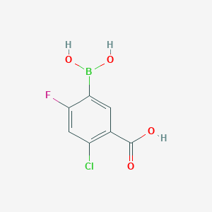 molecular formula C7H5BClFO4 B1356708 5-羧基-4-氯-2-氟苯硼酸 CAS No. 325786-23-0