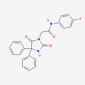 molecular formula C23H18FN3O3 B13567081 2-(2,5-dioxo-4,4-diphenylimidazolidin-1-yl)-N-(4-fluorophenyl)acetamide 