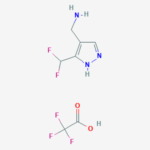 [5-(difluoromethyl)-1H-pyrazol-4-yl]methanamine; trifluoroacetic acid