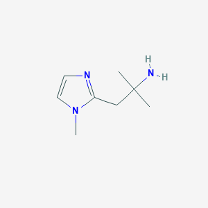 molecular formula C8H15N3 B13567160 2-methyl-1-(1-methyl-1H-imidazol-2-yl)propan-2-amine 