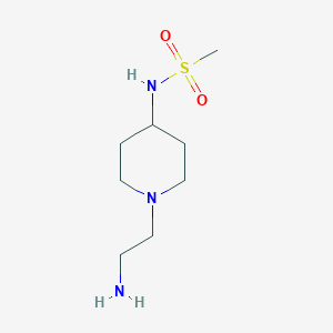 molecular formula C8H19N3O2S B13567163 N-[1-(2-aminoethyl)piperidin-4-yl]methanesulfonamide 