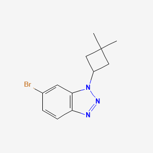 molecular formula C12H14BrN3 B13567192 6-bromo-1-(3,3-dimethylcyclobutyl)-1H-1,2,3-benzotriazole 