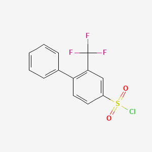 molecular formula C13H8ClF3O2S B13567206 2-(Trifluoromethyl)biphenyl-4-sulfonyl chloride 