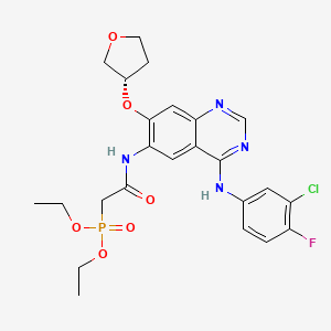 molecular formula C24H27ClFN4O6P B1356724 (S)-diethyl 2-(4-(3-chloro-4-fluorophenylamino)-7-(tetrahydrofuran-3-yloxy)quinazolin-6-ylamino)-2-oxoethylphosphonate CAS No. 618061-76-0